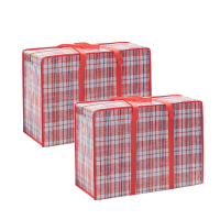 2 Delige praktische opbergzak voor donzen dekbed, ruimtebesparend, geschikt voor kleding en beddengoed, 68 x 50 x 24 cm rood
