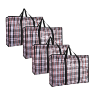 4 Delige praktische opbergzak voor donzen dekbed, ruimtebesparend, geschikt voor kleding en beddengoed, 68 x 50 x 24 cm zwart