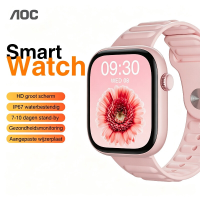 AOC T7 smartwatch, 1,83 inch groot display, hartslag , bloedzuurstof  en slaapmonitoring, Bluetooth 5.3, IP67 waterbestendigheid, magnetisch snelladen, meerdere sportmodi, aanpasbare wijzerplaten
