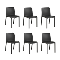 Sp Berner Shaf Grana stapelbare stoel antraciet (set van 6) – set van 6 – duurzame opbergoplossing van gerecycled kunststof, gemaakt in Spanje