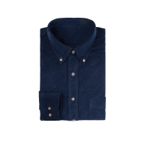 JAMES KINGDOM Corduroy Heren Katoenen Overhemd Navyblauw M
