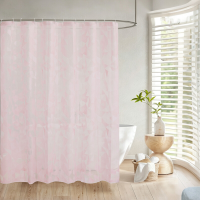 MEROPE, bedrukt PEVA douchegordijn 180x180 cm, roze, 1 pak