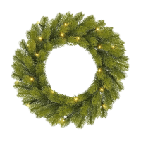 Black Box Trees Nagoya Kerstkrans met LED verlichting   H12 x Ø45 cm   Groen