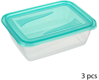 5Five PE Voedselopslagdozen Set   3 stuks, Transparant, 1,25 L
