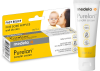 Medela Purelan Tepelzalf   Lanoline tepelcrème   snelle verlichting bij pijnlijke tepels   Tube 37gr
