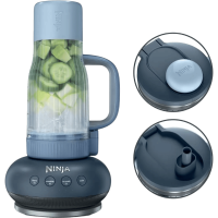 Ninja BlendBoss draagbare blender met afneembare reisbeker, 3 vooraf ingestelde automatische modi, ijs vermalen, 710 ml, vaatwasmachinebestendige onderdelen, Cyberspace