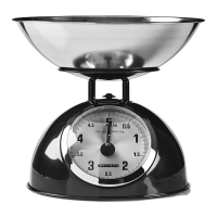 MELISSA Retro keukenweegschaal | Analoog | Metalen behuizing | Uitneembare kom | Max. 5 Kg | 25 g stappen | Zwart