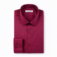 JAMES KINGDOM CVC Heren Katoenen Overhemd Bordeauxrood 41 L