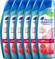 Head & Shoulders Pure Intense Milde Reiniging Anti roos Shampoo   Met Grapefruit   Tot 100% roosvrij haar   6x250ml