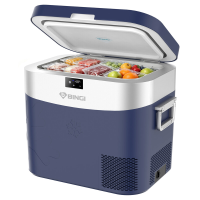 BINGI 22 L Draagbare Compressor Koelbox, 12/24 V DC Auto Vriezer Elektrisch met Snelle Koeling, Mini Koelkast voor Camper Truck Kamperen Picknick Thuis   Blauw