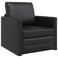 VidaXL 2 in 1 vloerslaapbank   zwart kunstleer, 112 x 174 x 55 cm