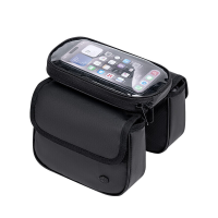 Top tube tas, gevoelig touchscreen, naadgesloten waterdicht, stevig & slijtvast, zwart