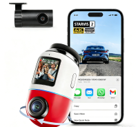70Mai Dashcam 4K Omni, Voor Achter 4K+1080P HDR Autocamera's met STARVIS 2 IMX678, Nachtzicht, Parkeermodus, Spraakbesturing, 4 G LTE, Bewegingsdetectie, 5GHz WiFi 6, App bediening