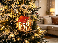 Kerst lichtgevend houten huis decoratie, rendierpatroon, huisdecoratie, bureaudecoratie, geschikt voor Kerstmis
