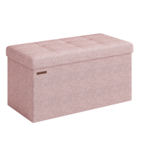 JOYFURNOS Opbergbank, 38 x 76 x 38 cm, Voetbank voor Bed, Opbergkist, voor Woonkamer, Slaapkamer, Hal, Roze