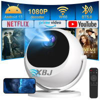 XBJ 360° draagbare en slimme projector, Full HD 1080p, 360° draaibaar voor plafond/wand/tafel, buitenprojector met 500 lumen, 200 inch beeld, automatische keystone & 6D keystone, wifi/bluetooth/hdmi, compatibel met telefoon/pc/PS5, Europese versie, grote 