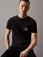 Calvin Klein Core Monologo T shirt met zak en slim fit, heren, CK black, maat L