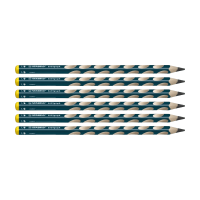STABILO EASYgraph   Ergonomisch grafietpotlood   Linkshandig   Set van 6   Petrol   Hardheid HB