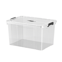 E YAYUN verdikte transparante kunststof opbergboxen 4 delige set 51 x 39 x 35 cm