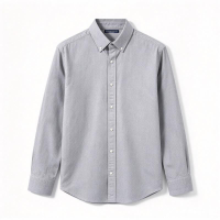JAMES KINGDOM Oxford stoffen katoenen herenshirt grijs 2XL