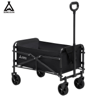SUNCOJIA lichtgewicht draagbare opvouwbare bolderkar met wielen, voor camping, strand, sport en boodschappen, zwart, ca. 4,8 Kg