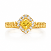 Verbex gouden ring met zirkonia, suikerklontje, open ring, verstelbare ring, geschikt voor alle seizoenen.