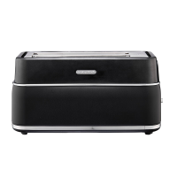 Morphy Richards Britse Signature serie broodrooster voor thuisgebruik voor 4 sneetjes, ontwerp met twee sleuven, antislipvoet, 1800 W, zwart, model: MUC TSL2TB
