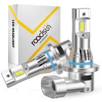 Roadsun HB4 nevellampen 9006 LED lampen met turboventilator, 500% helderder, daglichtkwaliteit, 6500K wit, CSP verlichtingschips, 50.000 U levensduur, flikkervrij, 99% compatibiliteit, 1:1 ontwerp, plug and play