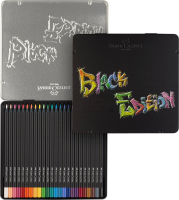 Faber Castell kleurpotloden Zwarte Editie set   24 stuks, blikken doos