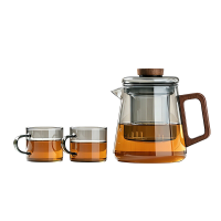 Su's Ceramic glazen theepot & kopjes set — 1 theepot + 2 kopjes