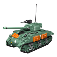 CAYI M4 Sherman middelzware tank bouwstenen modelbouwset, 740 stuks doe het zelf bouwspeelgoed voor hobbybouwers & jongens 6+, Halloween  en kerstcadeaus