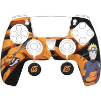KONIX Naruto Shippuden DualSense PS5 Controller Beschermhoes   Siliconen   D Pad   Kurama/Kyûbi en Naruto Design   Zwart