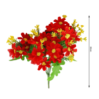 Wei's moment 6 bundels kunstmatige planten voor balkon en binnen, plastic bloemendecoratie, imitatiekunststof, uv bestendige bloemen voor graven en tuin, felrood