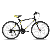 Bamcbase, Sprague, 21 versnellingen mountainbike voor volwassenen, frame van hi tens steel, sportfiets MTB voor heren en dames, zwart, 24 inch
