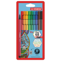 STABILO Pen 68   Premium viltstift   Set van 10   Assorti kleuren