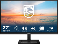 Philips 27E1N1800AE/00 27 inch 4K UHD IPS monitor, 3840 × 2160, 60 Hz, 4 ms, HDMI, DisplayPort, in hoogte verstelbare standaard, zwart
