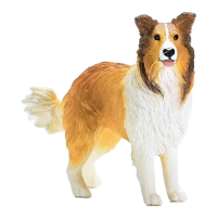 Schleich boerderij wereld collie speelfiguur   bruin en wit, 7 cm