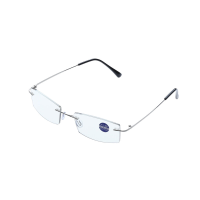 Montuurloze leesbril 300d (zilver) [klassieke stijl] uniseks leesbril, eenvoudig en duurzaam, essentieel voor kantoor  en thuisgebruik
