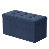 JOYFURNOS Opbergbank, 38 x 76 x 38 cm, Bankje voor Voeteneinde van Bed, Opbergkist, voor Woonkamer, Slaapkamer, Hal, Blauw