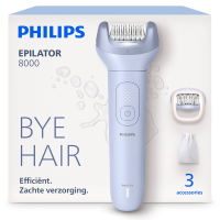 Philips Epilator Series 8000   Draadloze Nat & Droog Elektrische Epilator   Lichtblauw   Met ProGuide   BRE708/00