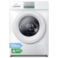 Comfee' vrijstaande wasmachine, 10 kg capaciteit, A 10% klasse, stoomfunctie, BLDC motor, Woolmark gecertificeerd, touchpaneel, wit   CFP03EW100W HR [energieklasse A]