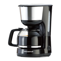 Aigostar koffie  en theemaker met warmhoudfunctie, éénknopsschakelaar, 1,25 L, zwart