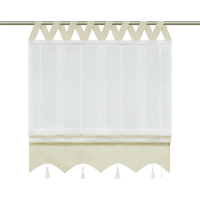 Joyswahl Senkrechtgestreifter Raffrollo mit Quasten, modischer V förmiger Band, Einzelteil, Beige, B×H 45×130cm