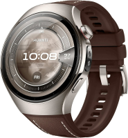HUAWEI WATCH 5 46 mm Donkerbruin / Composietband / Titanium van ruimtevaartkwaliteit / X TAP / eSIM bellen / GPS / ECG / Bluetooth 5.2 / Smartwatch / Compatibel met iOS en Android