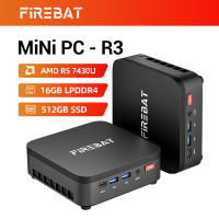 [Early Bird €299 | Alleen de Eerste 10] FIREBAT R3 Mini PC AMD Ryzen 5 7430U, 16GB RAM, 512GB SSD, WiFi 6, 4K Triple Display, Bluetooth 5.2, Home Office PC