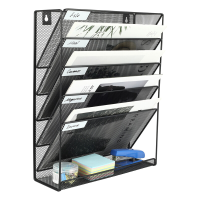 Senhoglb 6 vaks A4 mesh wandmappenhouder, zwart, Nieuwjaarssale, top cadeauopties