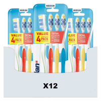 12X Jordan Tandenborstel Total Clean Medium 4 pack 4 stuks