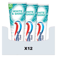 12X Aquafresh Tandpasta White & Shine 3 stuks