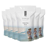 6X Zarqa 100% Dode Zeezout Navulzak 1000 gr