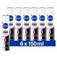 6X NIVEA Deodorant Spray Invisible For Black & White Clear 150 ml